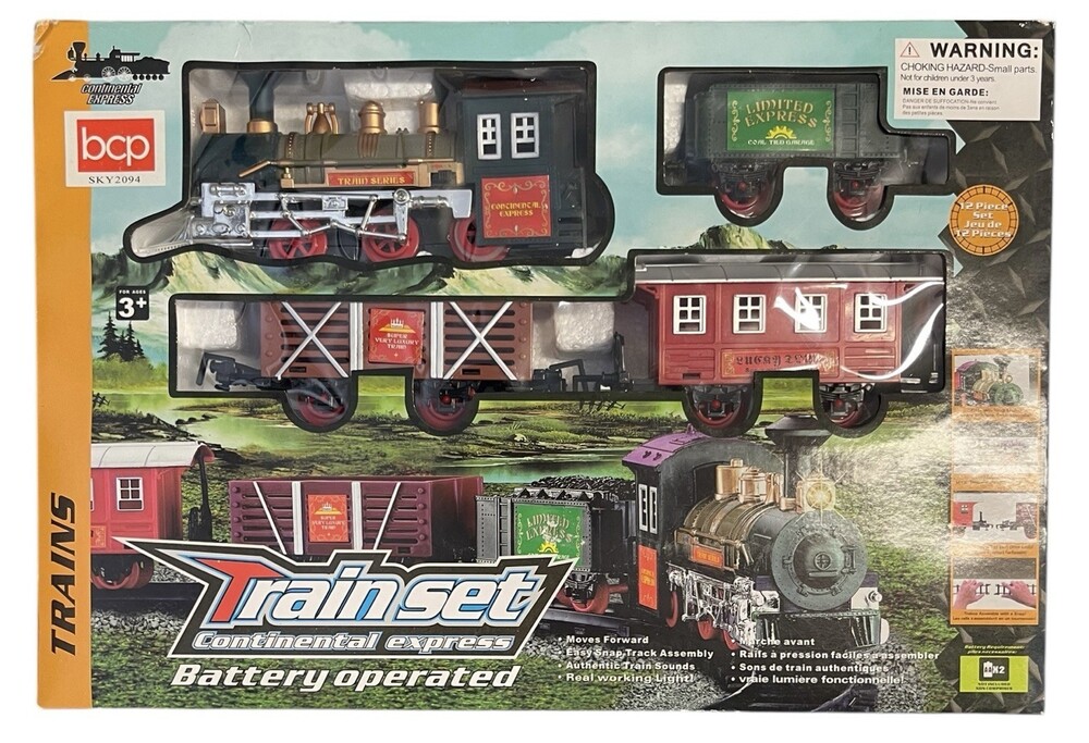 Train Set Continental Express 12 pcs) - Battery Operated Authentic Train Sounds
